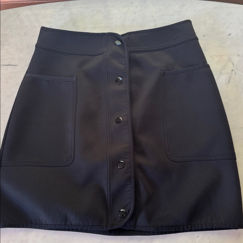 Sandro Black Button-Front Mini Skirt